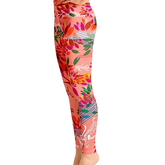 Jessie Zhao High Waist Yoga Leggings In Crossing Red Medium - Picture 3 of 9